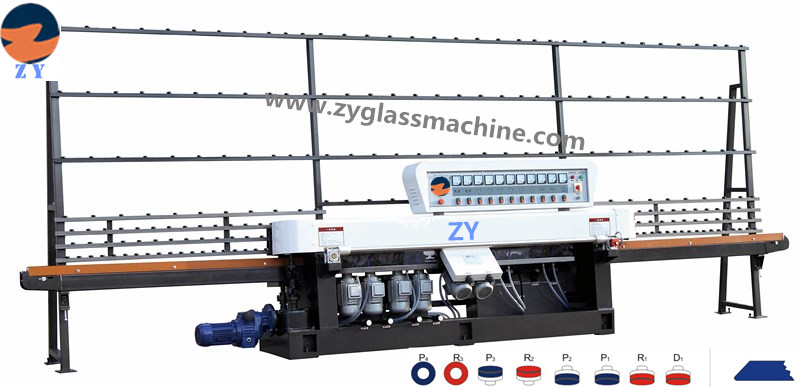 ZYE8325-45° glass straight line edging machine(8 spindles)